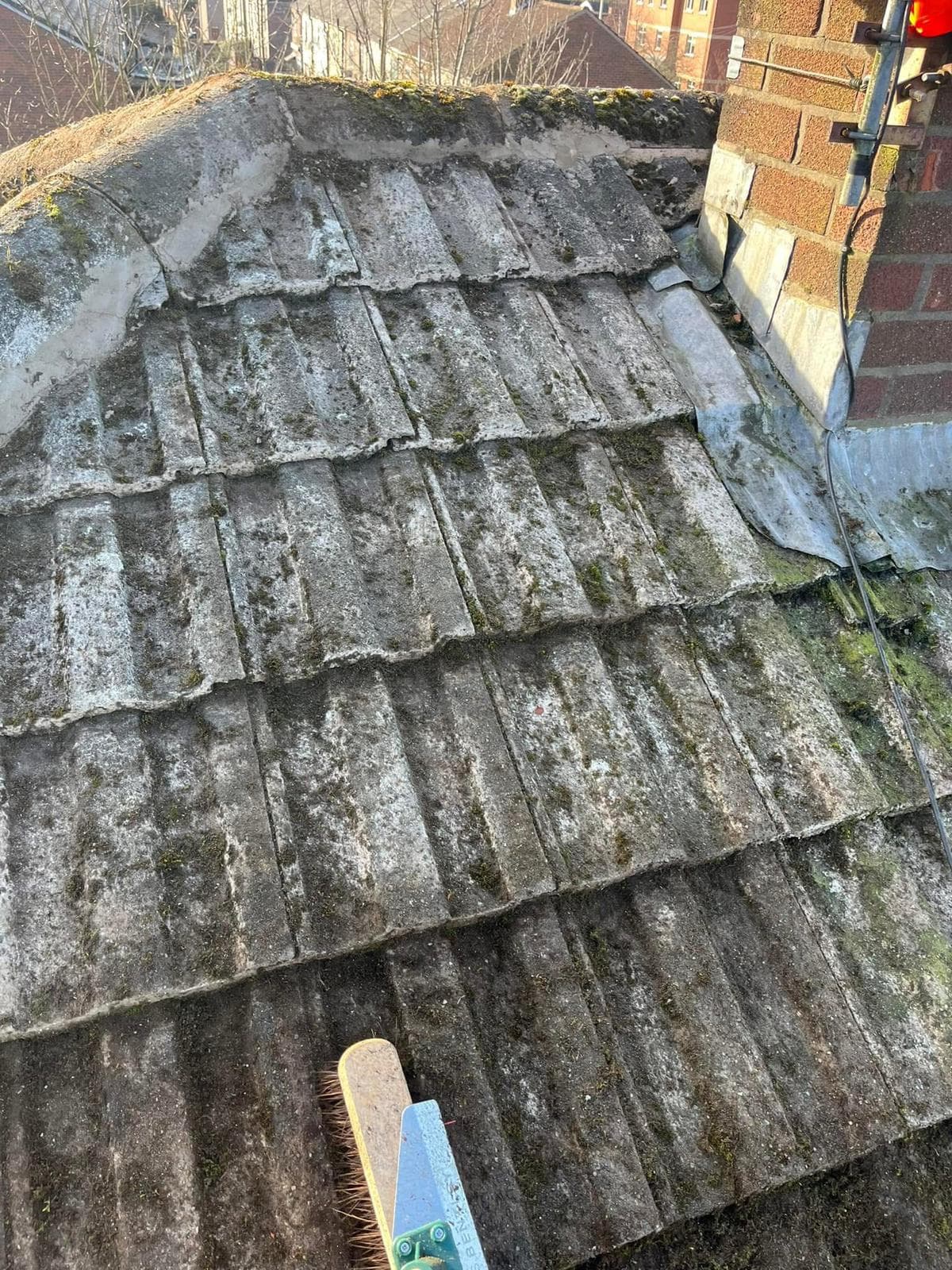 Weathered Tile Roof Preparation